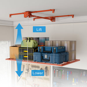 Orange Overhead Garage Storage Rack 4x8 FT