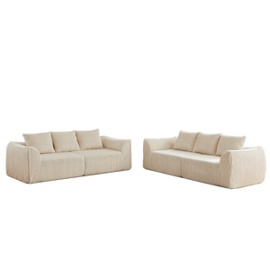 Minimalist 3+3 Seater Corduroy Sofa Set