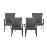 Littleton Grey PE Wicker Stacking Chair Set (4 Pieces)