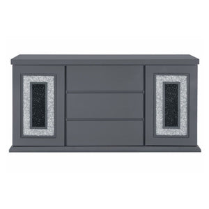 Buffet with Clear Glass Inlay - 61.8" Wide, High Gloss Finish
