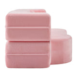 71-Inch Folding Sofa Bed in Pink Chenille with High-Density Foam