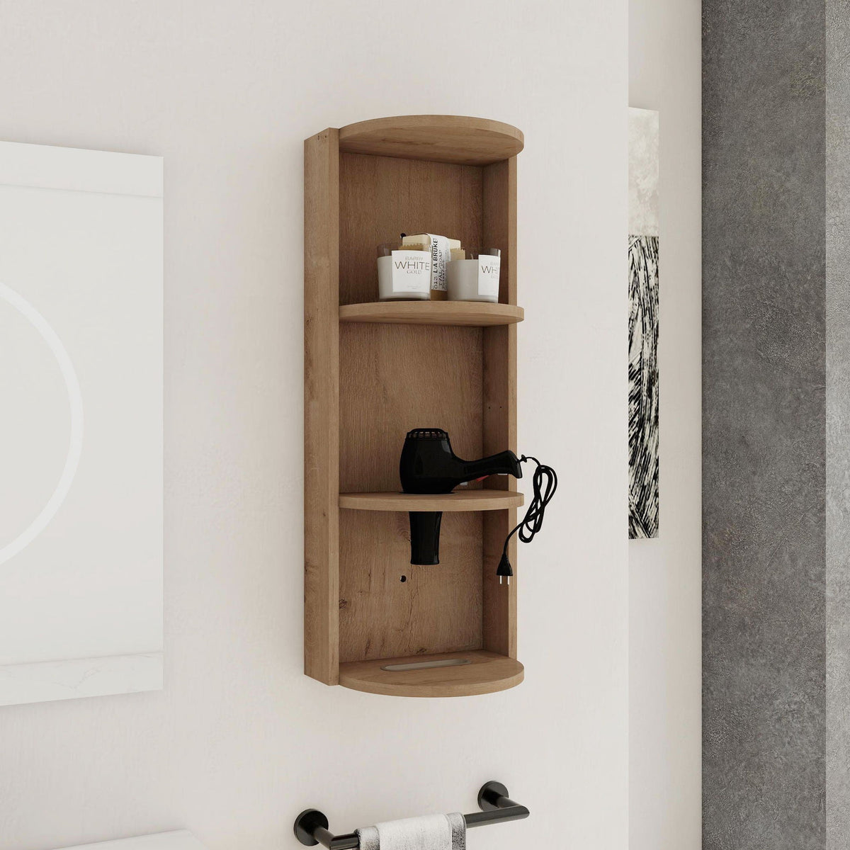 Bathroom Wall Mounted Storage Rack With Float Mounting Design