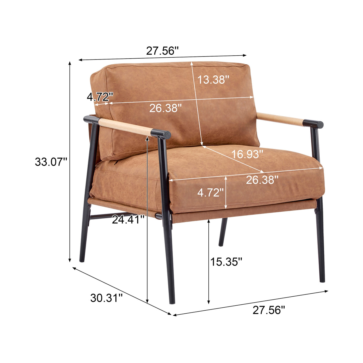 Portwyn Modern Accent Chair with Plush Cushions