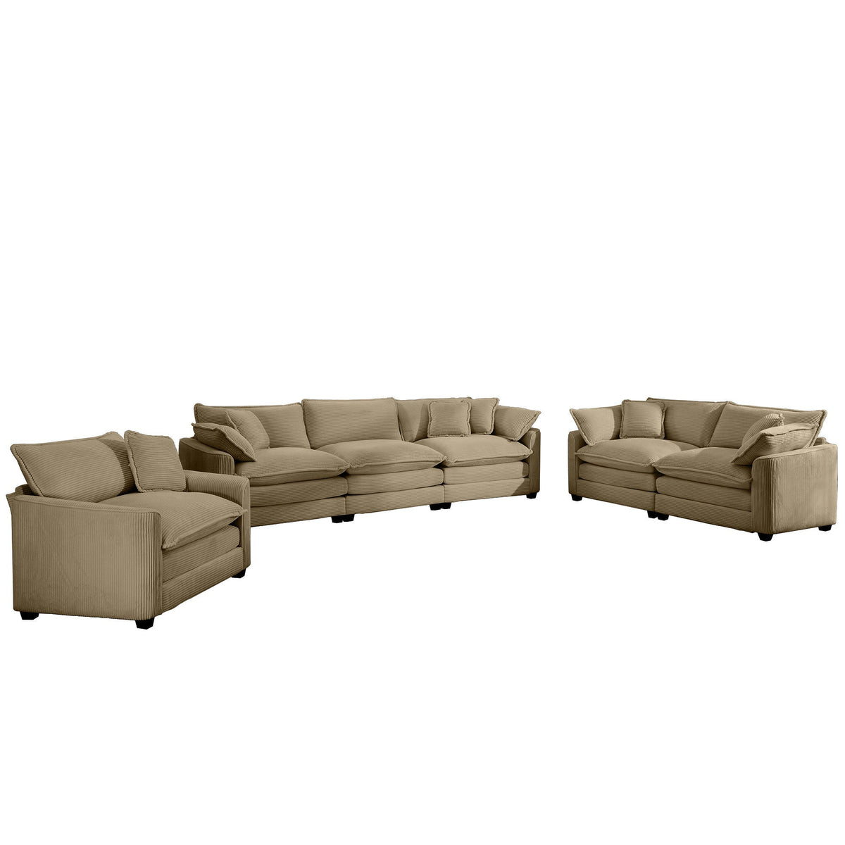 Elegant Oversized Sectional Sofa Set With Deep Seats And Flexible Layout