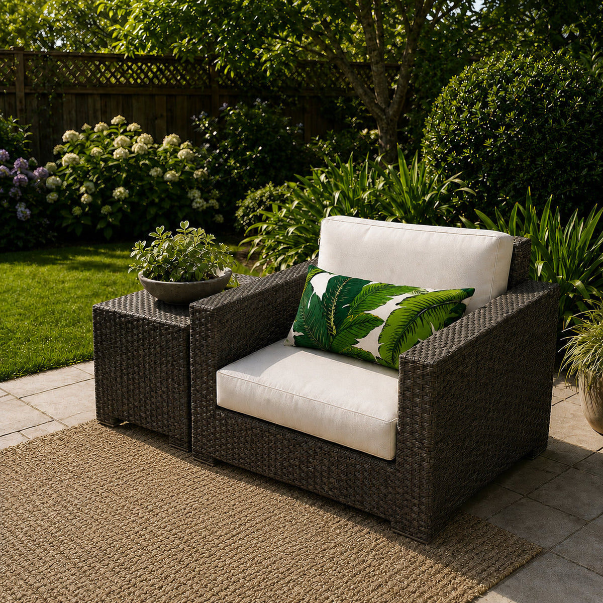 4 Pack Outdoor Lumbar Pillow with Inserts