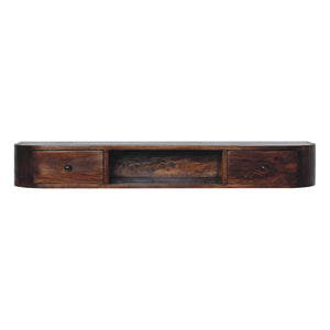 Solid Wood Lunar 2-Drawer Floating Console, 1 Open-slot