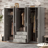 6 Doors Wardrobe Storage For Bedroom, With Big Drawers