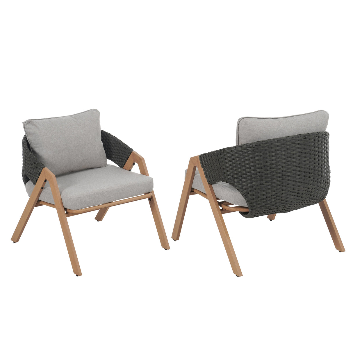 Patio Chair with Cushions (Set of 2)