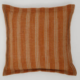 Double-Sided Stripe Throw Pillow – 20 x 20 Inch Orange Jute & Cotton