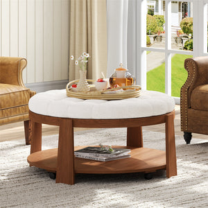 Modern Large Round Ottoman Coffee Table