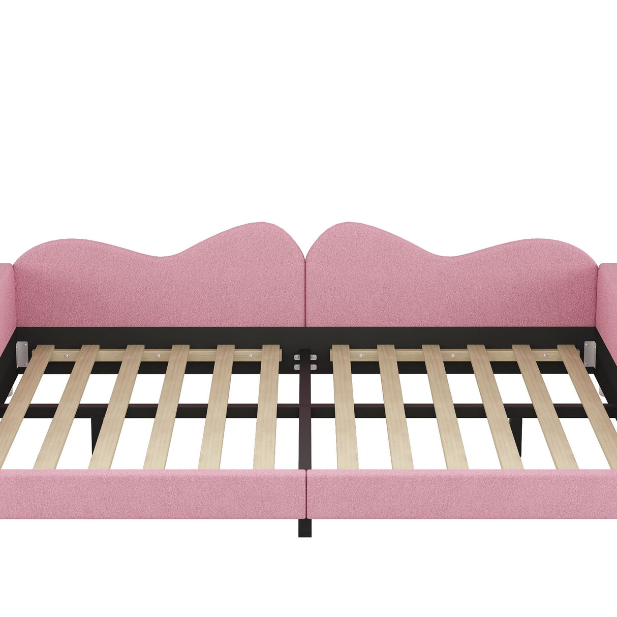 Upholstered Daybed, Sherpa Fabric Sofabed With Cloud-Shaped Backrest