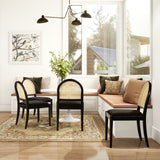 Panama-18.5'-Curved-Resin-Cane-Rattan-Side-Dining-Chair,-Set-of-2,-Ebony-Black-Boucle-Dining-Chairs