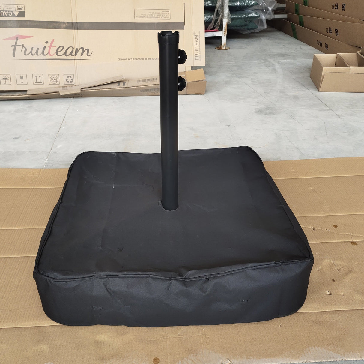 15x9ft Large Double-Sided Rectangular Outdoor Twin Patio Market Umbrella with Light and Base - Taupe