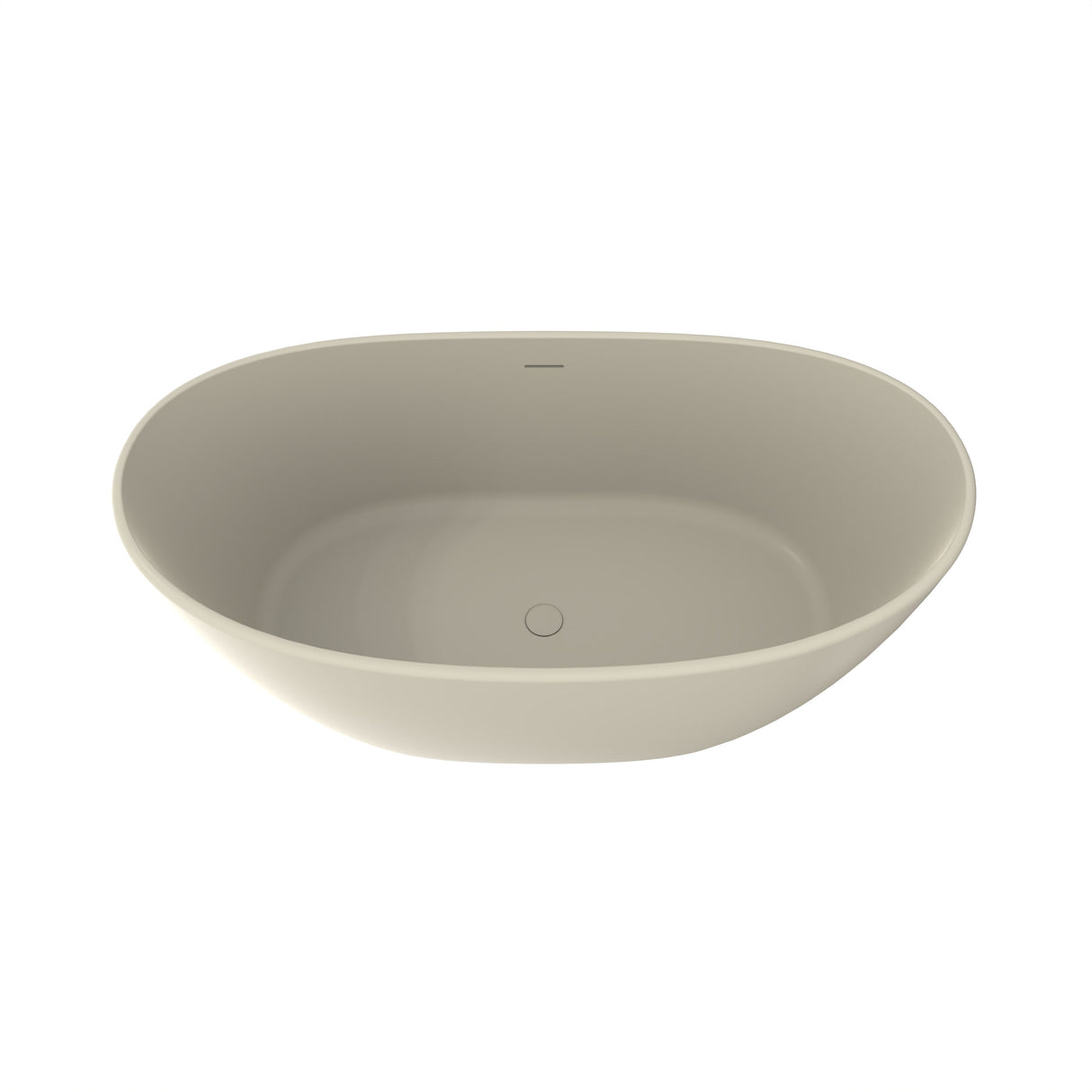 61 Inch Freestanding Solid Surface Soaking Bathtub