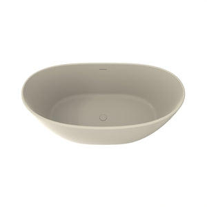 61 Inch Freestanding Solid Surface Soaking Bathtub