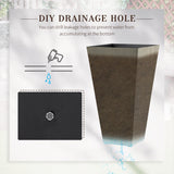 Outsunny Set of 3 Tall Planters with Drainage Hole, Gray