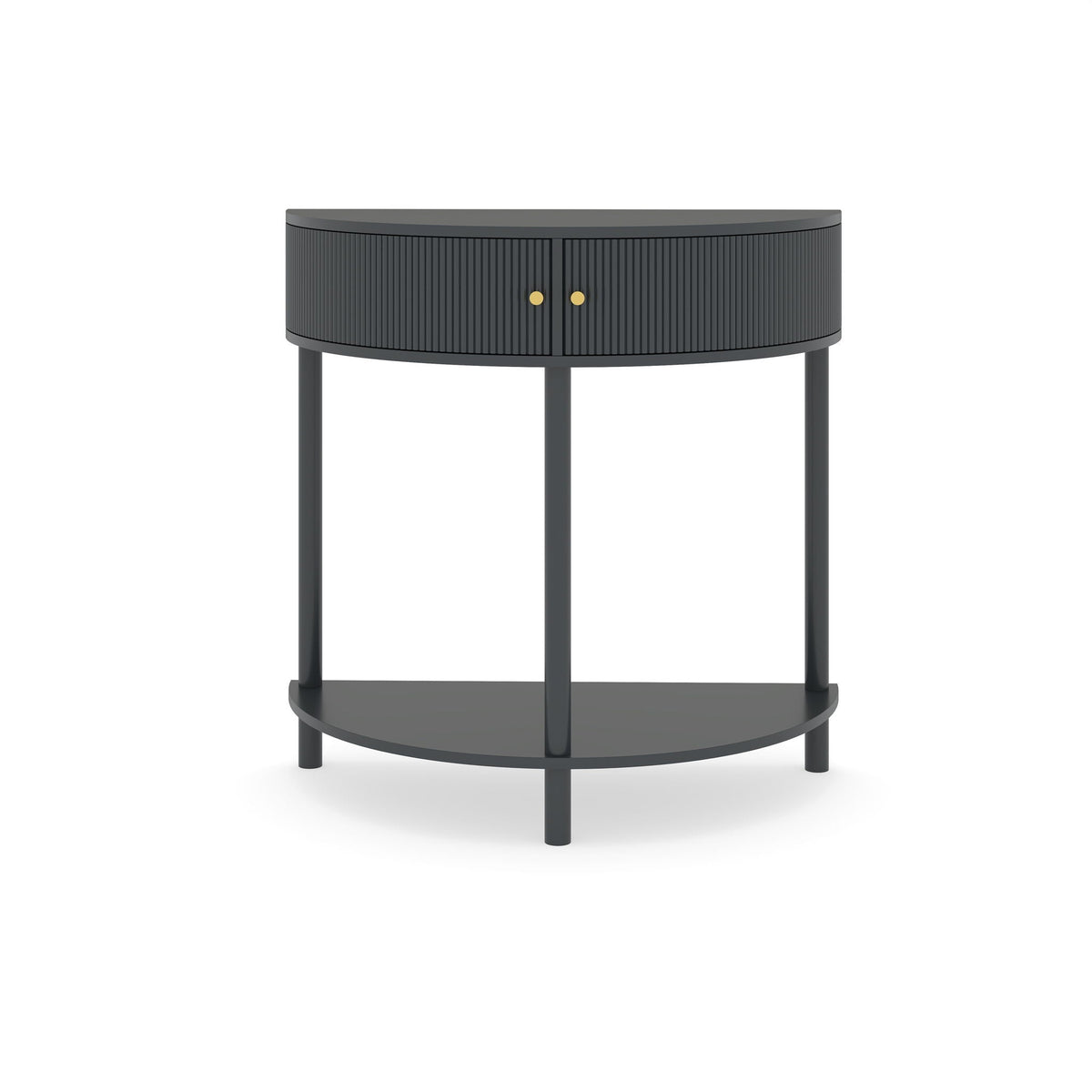 Demi Lune Console Table with 2 Storage Drawers - White, Dark Gray, Dark Brown