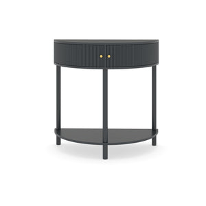 Demi Lune Console Table with 2 Storage Drawers - White, Dark Gray, Dark Brown