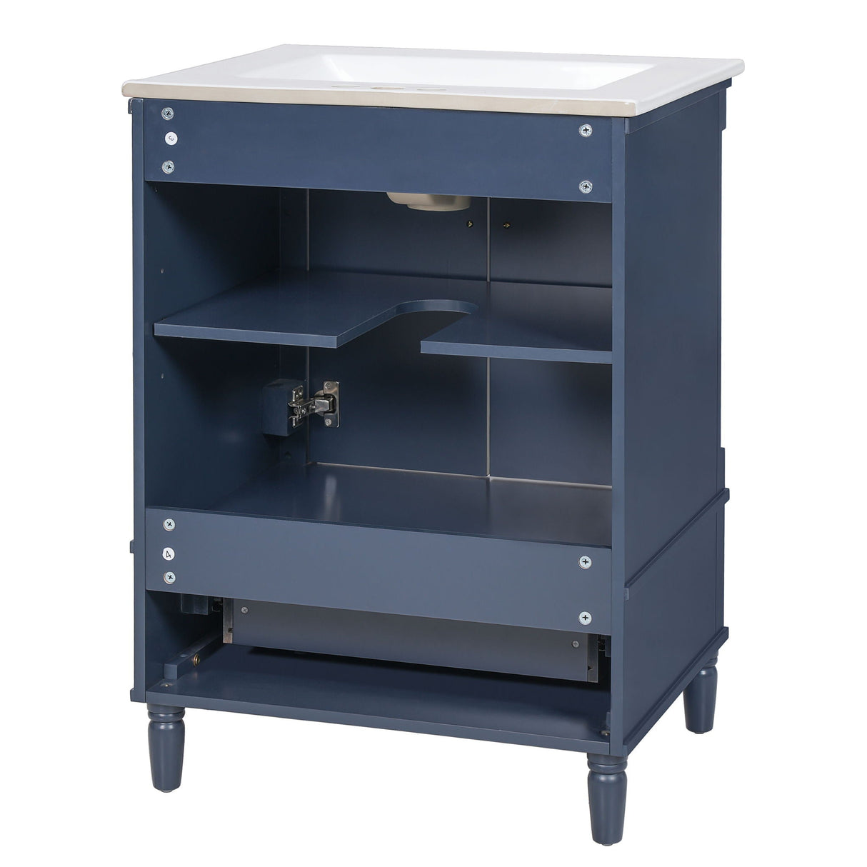 Bathroom Vanity With Ornate French Cylinder Legs, Soft Close Drawer
