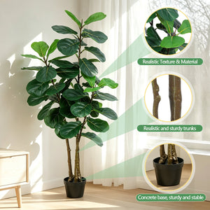 Artificial Fiddle Leaf Fig Tree 5FT with Planter