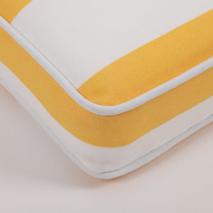 2-Piece Outdoor Chaise Lounge Cushion Set, Yellow/White