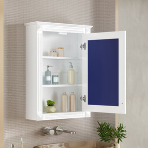 Wall Mounted Bathroom Storage Medicine Cabinet with Mirror - Black or White