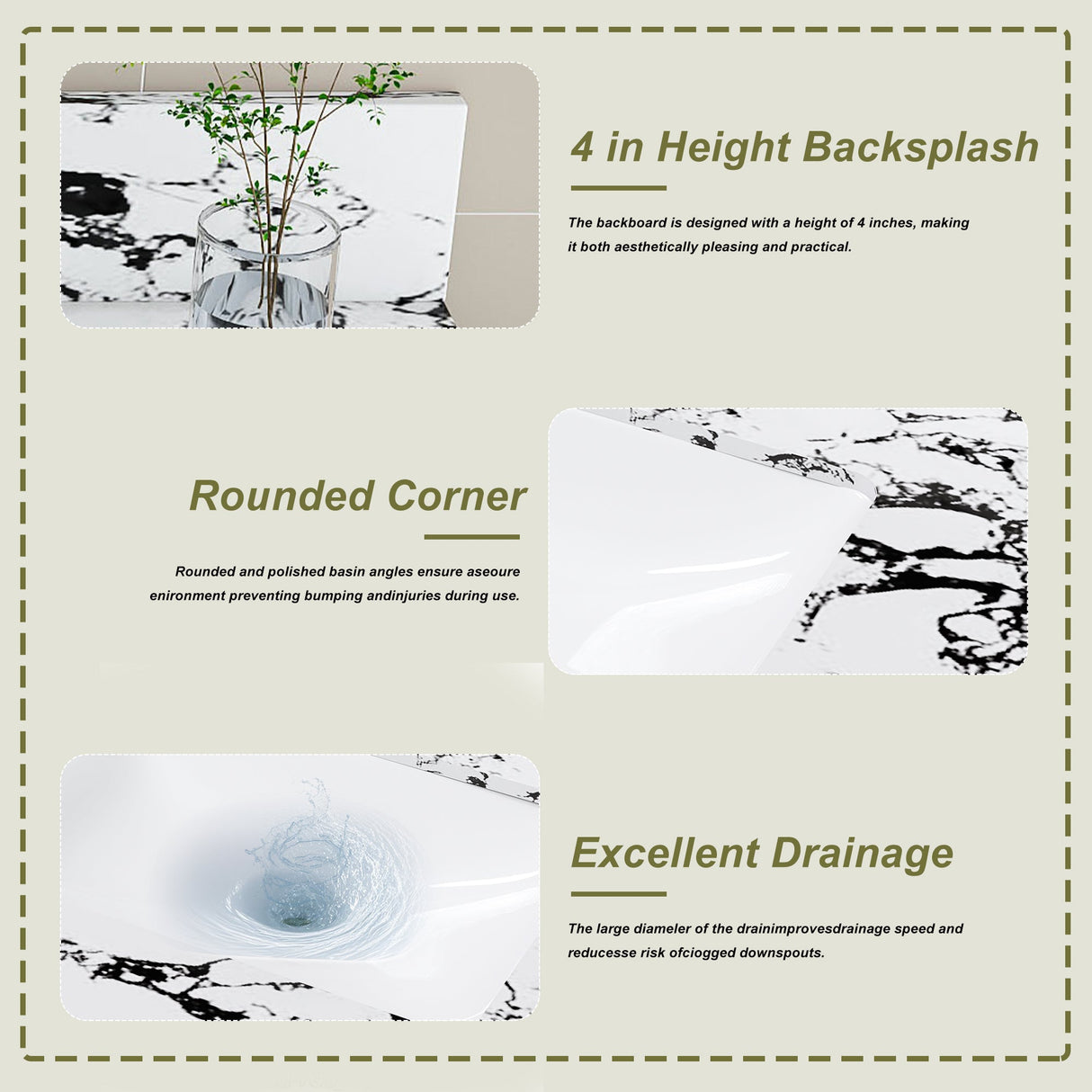 43"x22" Bathroom Vanity Top with Undermount Sink