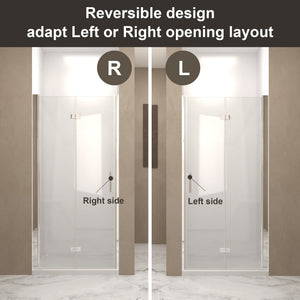29-28" x 72" Bifold Shower Door, 1/4" (6mm) Tempered Glass