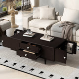 Modern Rectangle Coffee Table with Four Drawers 47.2' Wood Coffee Table