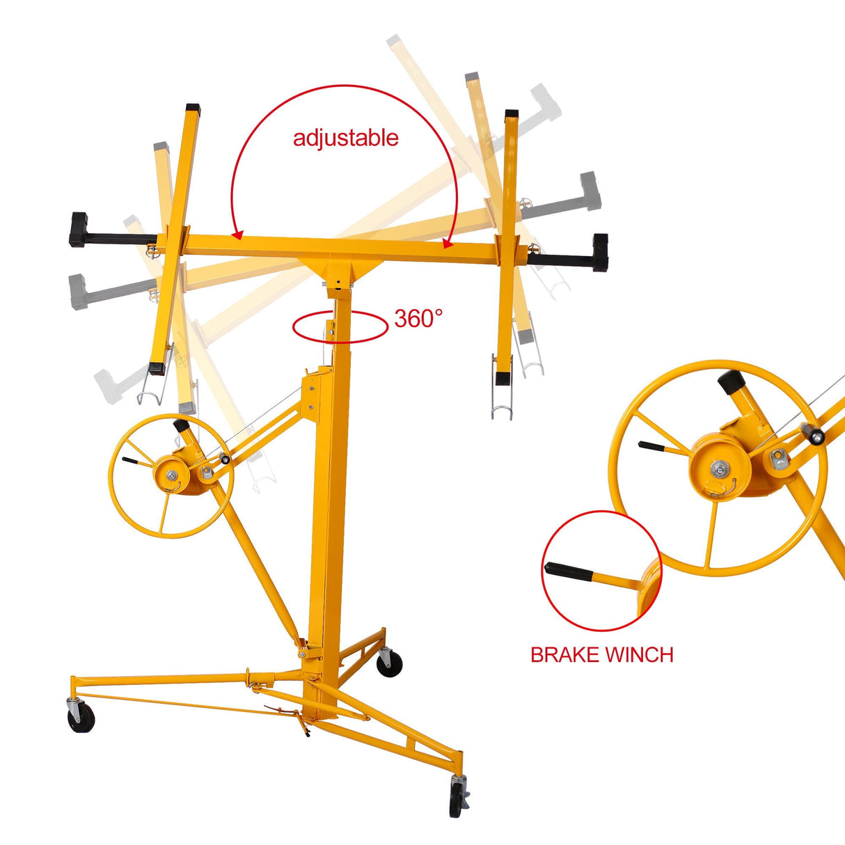 Heavy Duty Drywall Lift Panel Hoist With Adjustable Height
