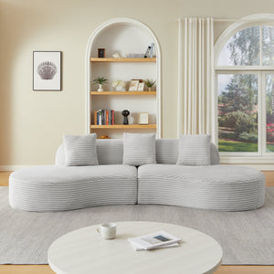 Contemporary Corduroy Curved Sectional Sofa