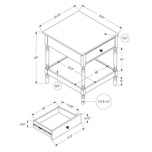 Accent - Table, 2 Tier, Square, Traditional - Walnut