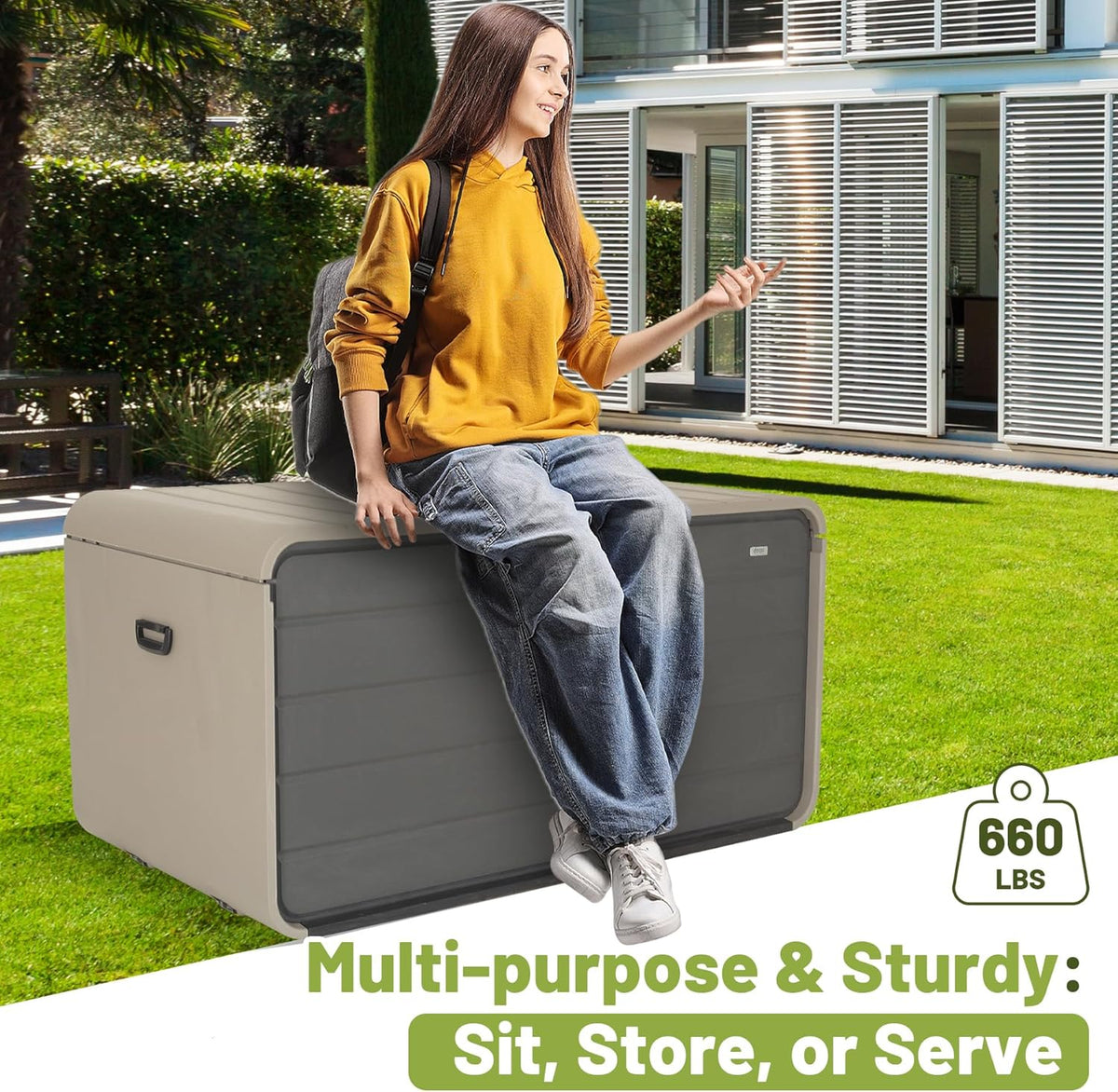 160 Gallon Heavy-Duty Resin Deck Box