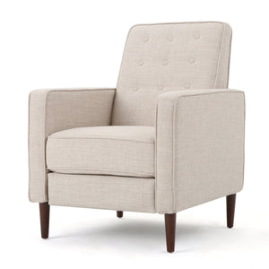 Mid-Century Modern Recliner With Button Tufted Waffle Stitch
