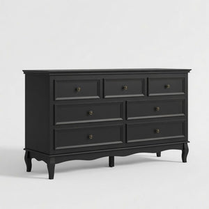 7 Drawer Dresser, Storage Chest - Black