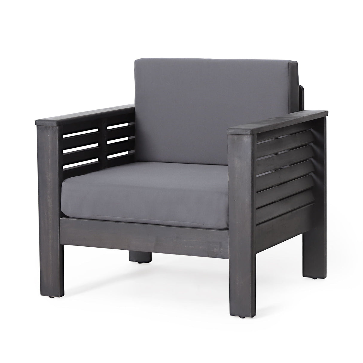Acacia Wood Loveseat And Coffee Table Set With Cushions