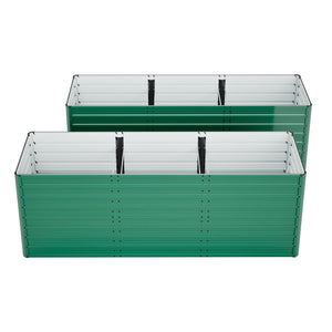 2-Pack 93.7" x 31.5" x 32.3" Raised Garden Bed with Ergonomic No-Bend Design