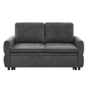 Convertible Sofa Bed Loveseat With Adjustable Backrest And USB Ports