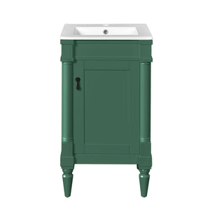 Bathroom Vanity With Sink, Storage Cabinet With Door, Drop In Sink, Compact Freestanding Design