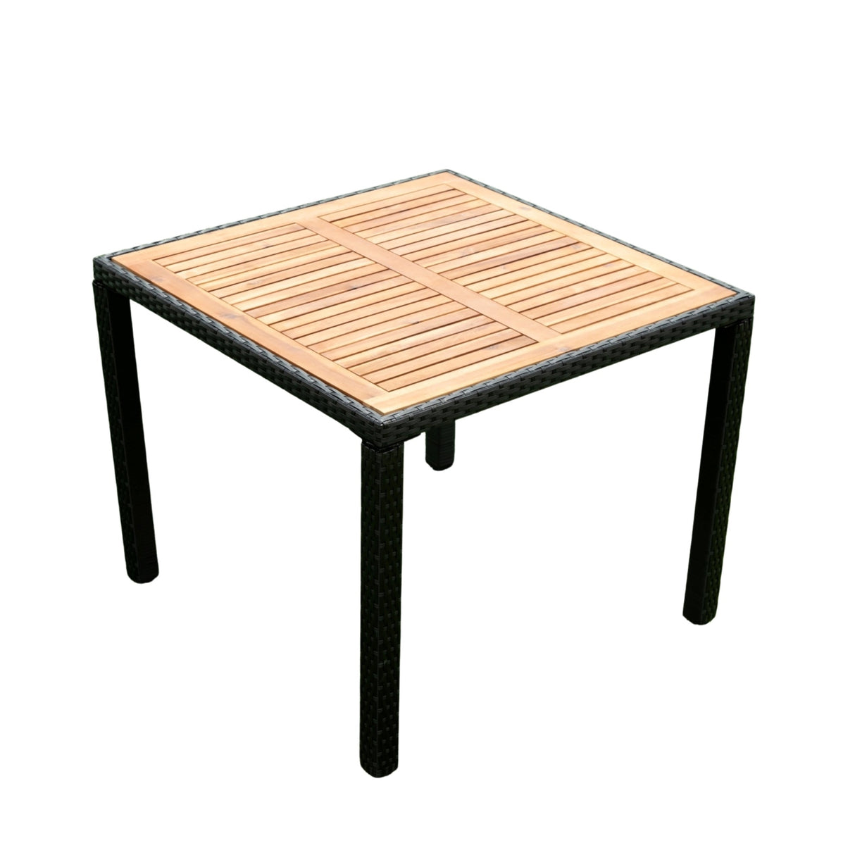 EELIFEE 5-Piece Outdoor Patio Wicker Dining Set with Acacia Wood Top