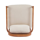 Elliston Rattan Backrest Solid Wood Accent Chair with Cushions, Set of 2