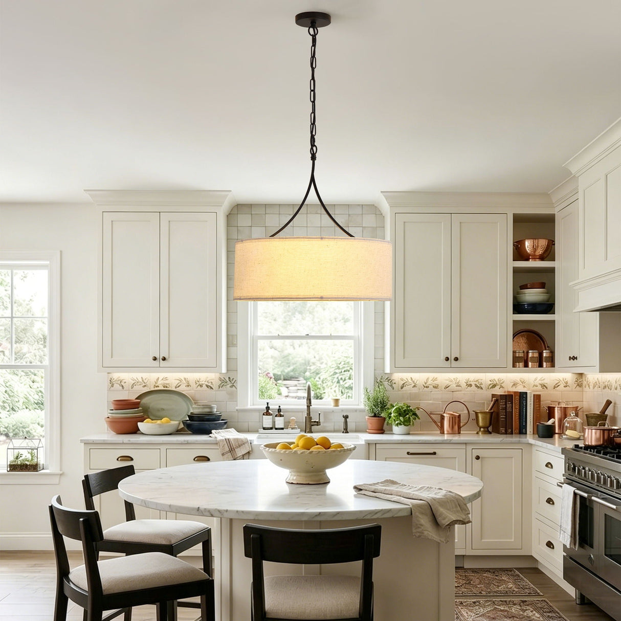 3 Light Drum Pendant Light