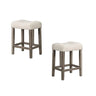Transitional Style Counter Height Dining Stool With Footrest (Set of 2)