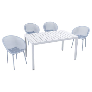 4 Pack Lounge Chair Set With Long Table