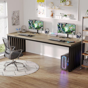 Double Computer Desk For 2 Person, Extra Long Workstation
