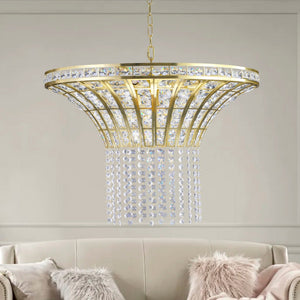 8-Light 23.6' Wide Crystal Waterfall Chandelier