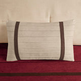 7 PC Pieced Faux Suede Comforter Set Red King