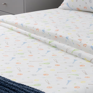 Linenspa Microfiber Twin Bed Sheet Set Sport Pattern