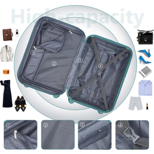 Luggage Sets 6 Piece with Duffel Bags Hardside Expandable Suitcases with Spinner Wheels Misty Blue