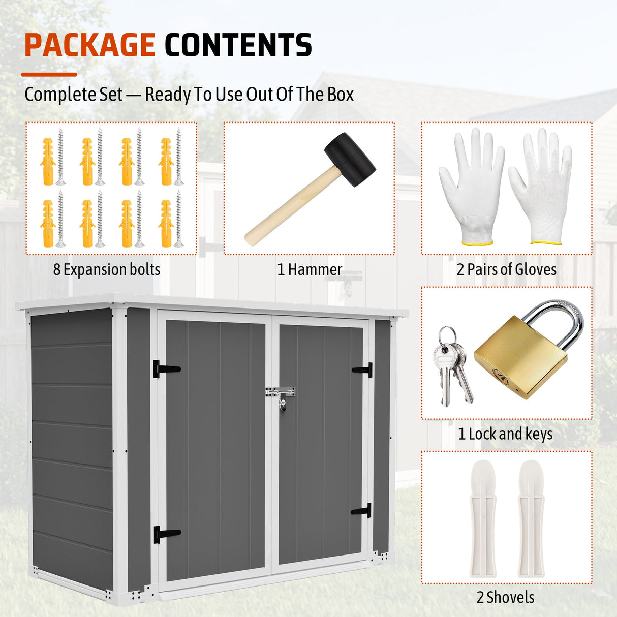 Horizontal Outdoor Storage Shed with Ramp & Hydraulic Lid